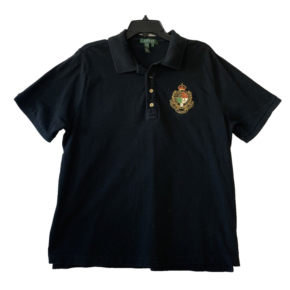 Lauren Ralph Lauren Terry Cloth Polo Mens 1X Short Sleeve Cotton Large Crest